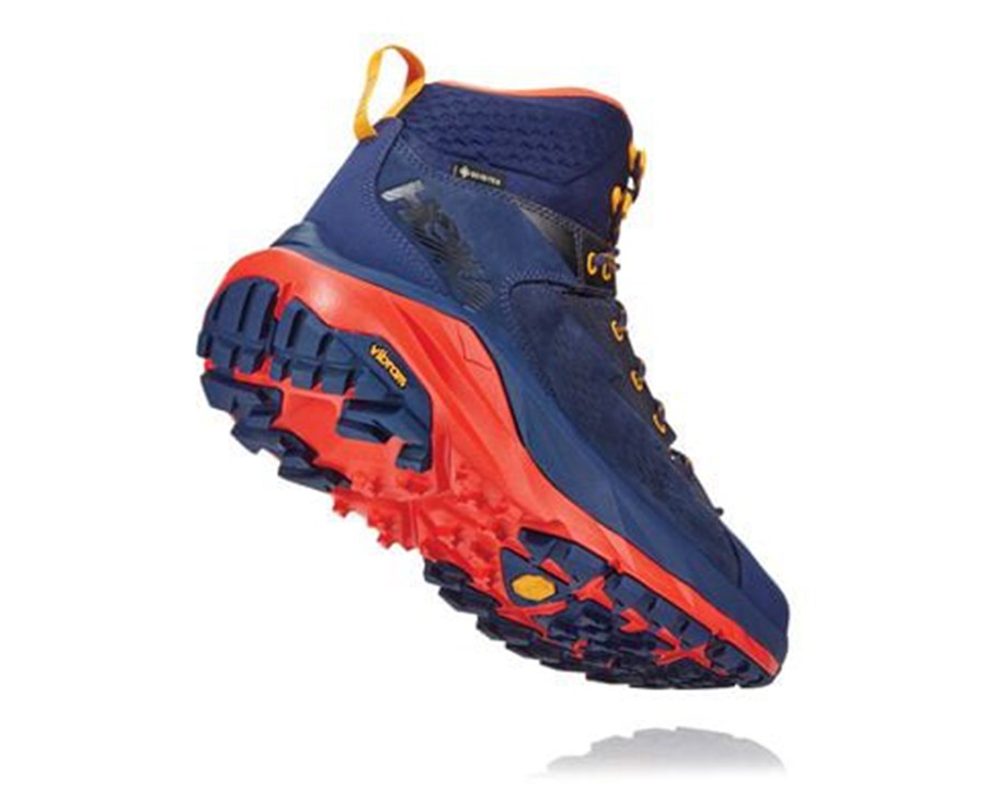 Botas De Montaña Hoka One One Hombre - Kaha Gore-Tex - Azules/Rojas - TWO798615